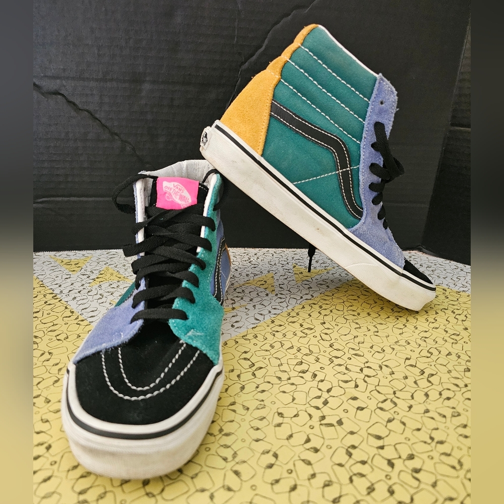 Vans Sk8-Hi Mix & Match Cadmium Yellow/Tidepool Size Men's  7 /Woman's 8.5